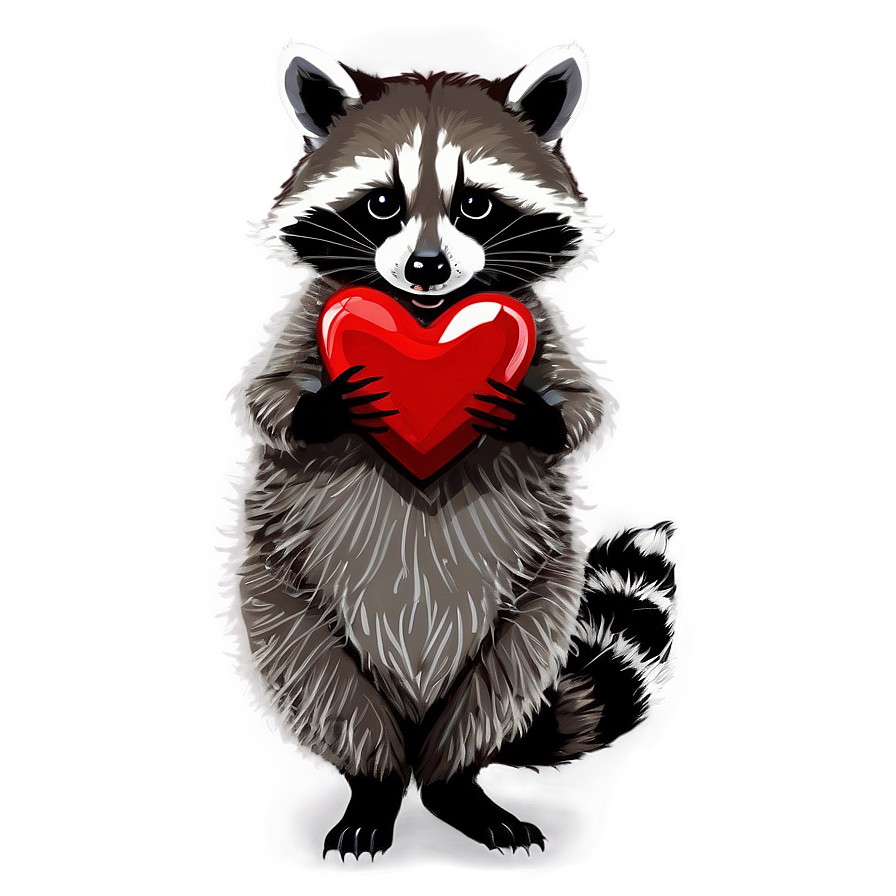 Raccoon With Heart Png Cjw PNG Image