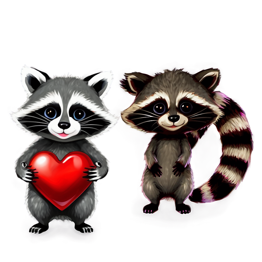 Raccoon With Heart Png Kbq PNG Image