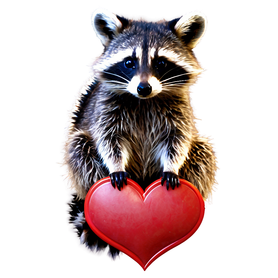 Raccoon With Heart Png Kko PNG Image