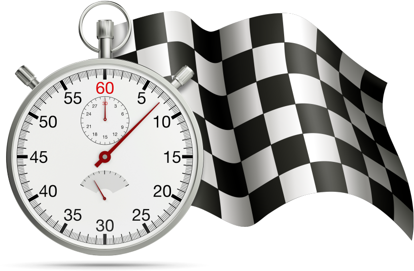 Racing Checkered Flagand Stopwatch PNG Image