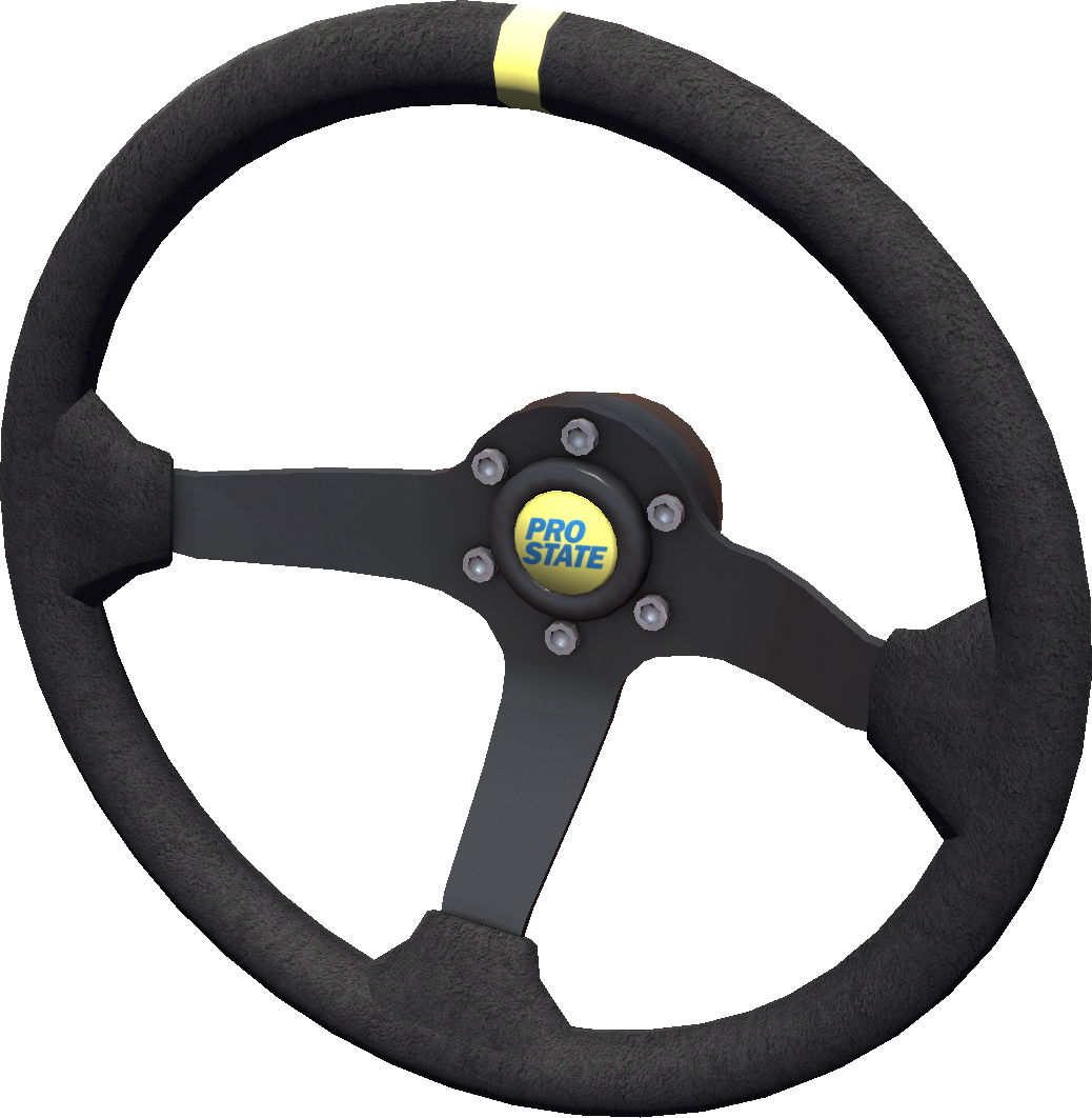 Racing Steering Wheel Black Suede PNG Image