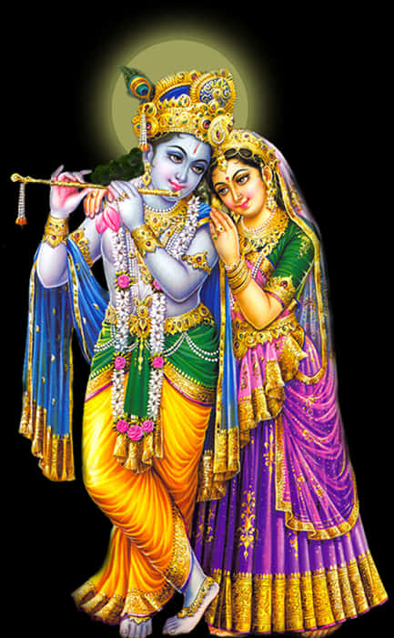 Radha Krishna Eternal Love PNG Image