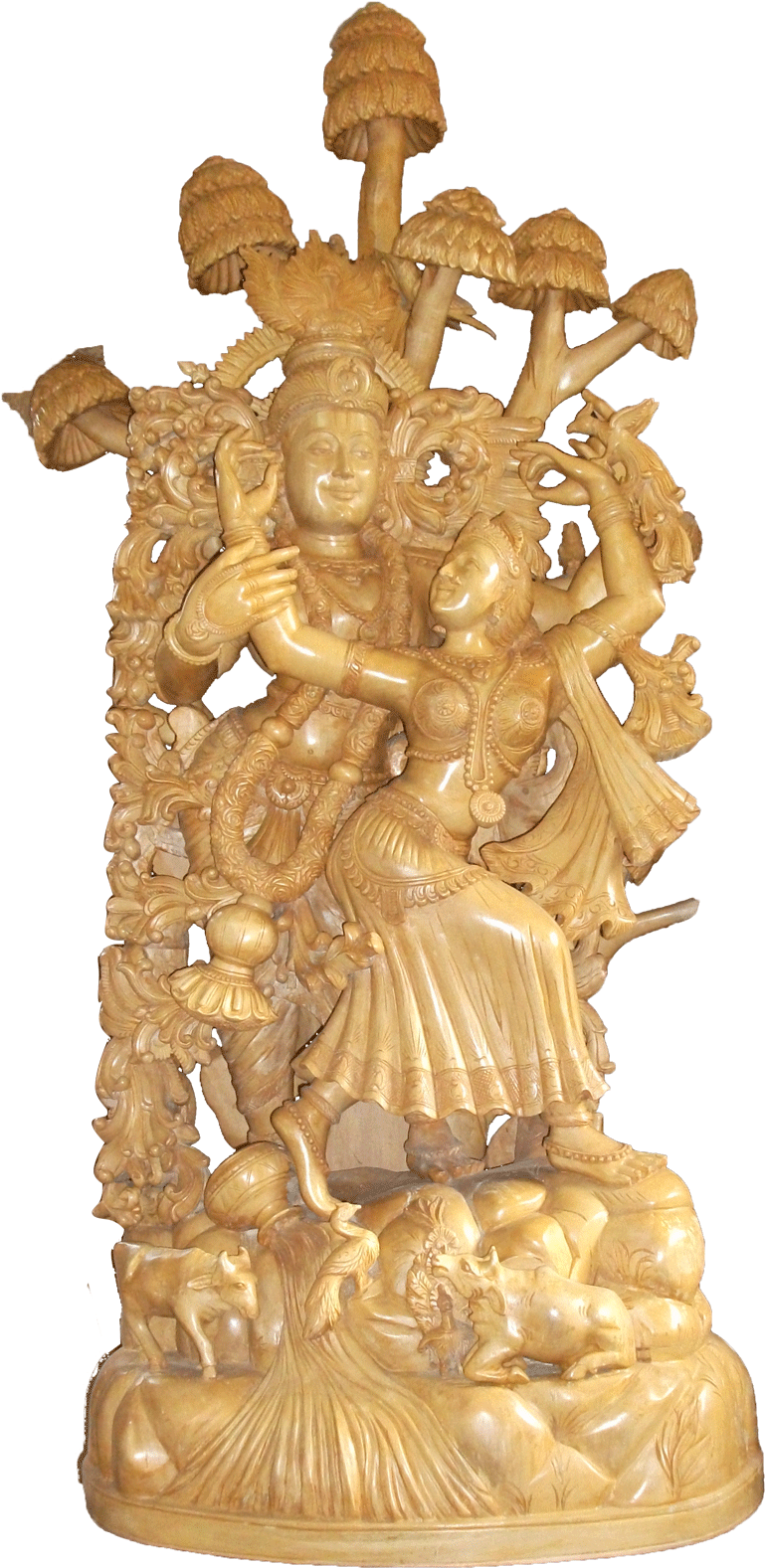 Radha Krishna Eternal Love Sculpture PNG Image