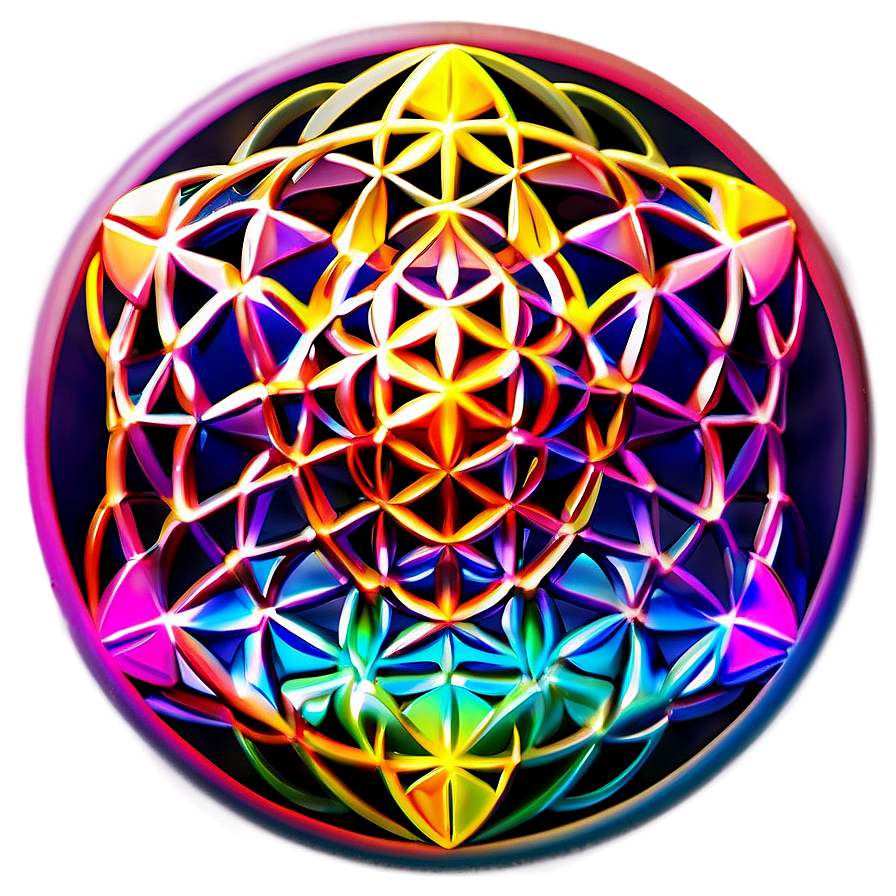 Radiant Flower Of Life Emblem Png 06252024 PNG Image