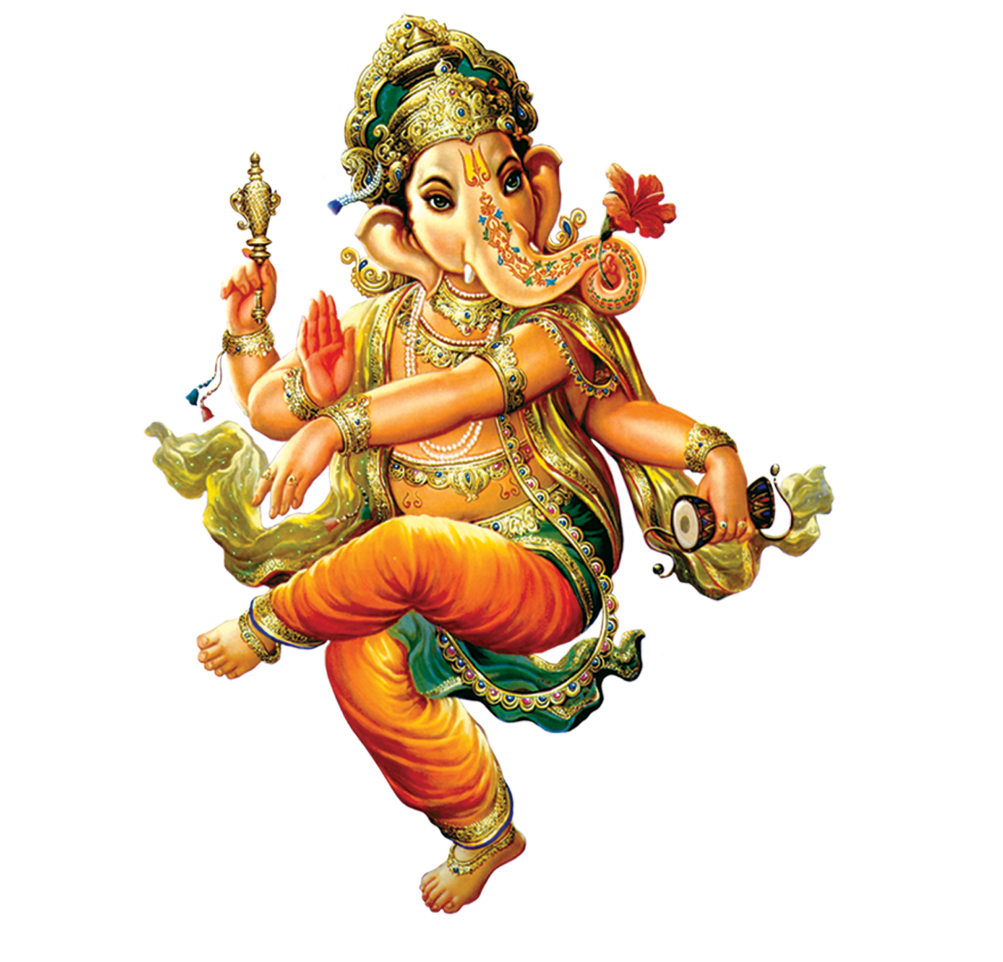 Radiant Lord Ganesha Artwork PNG Image