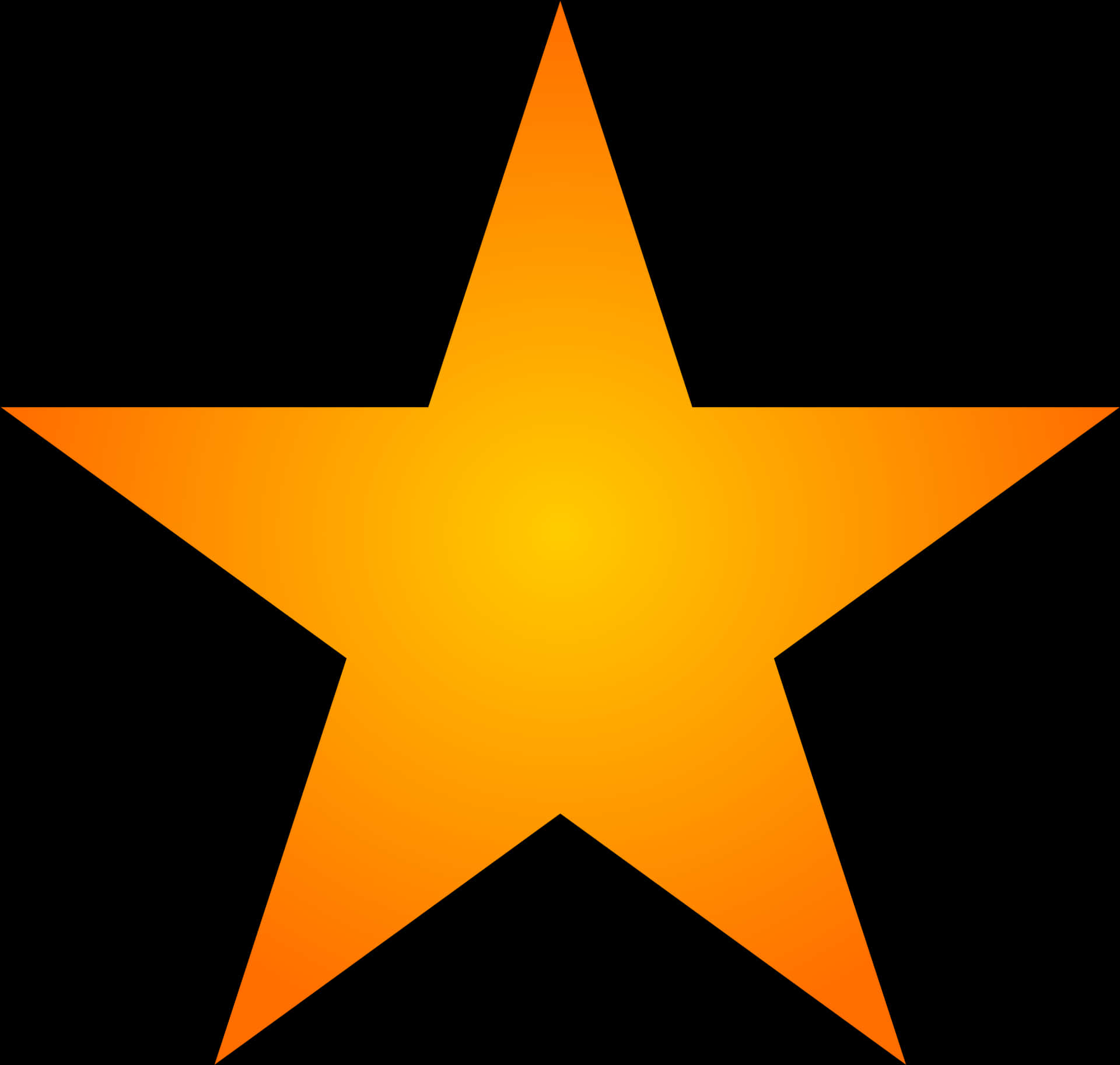 Radiant Orange Star Graphic PNG Image