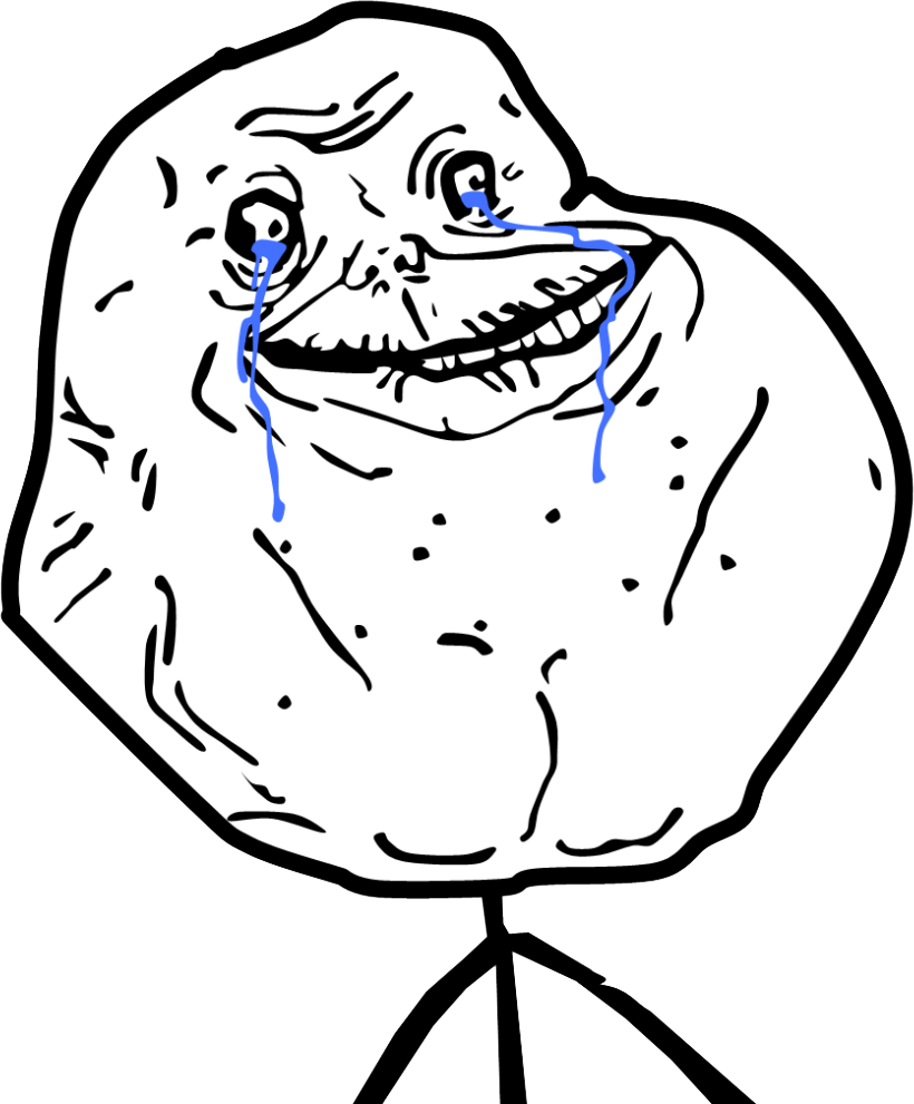 Rage Comic Forever Alone Crying PNG Image