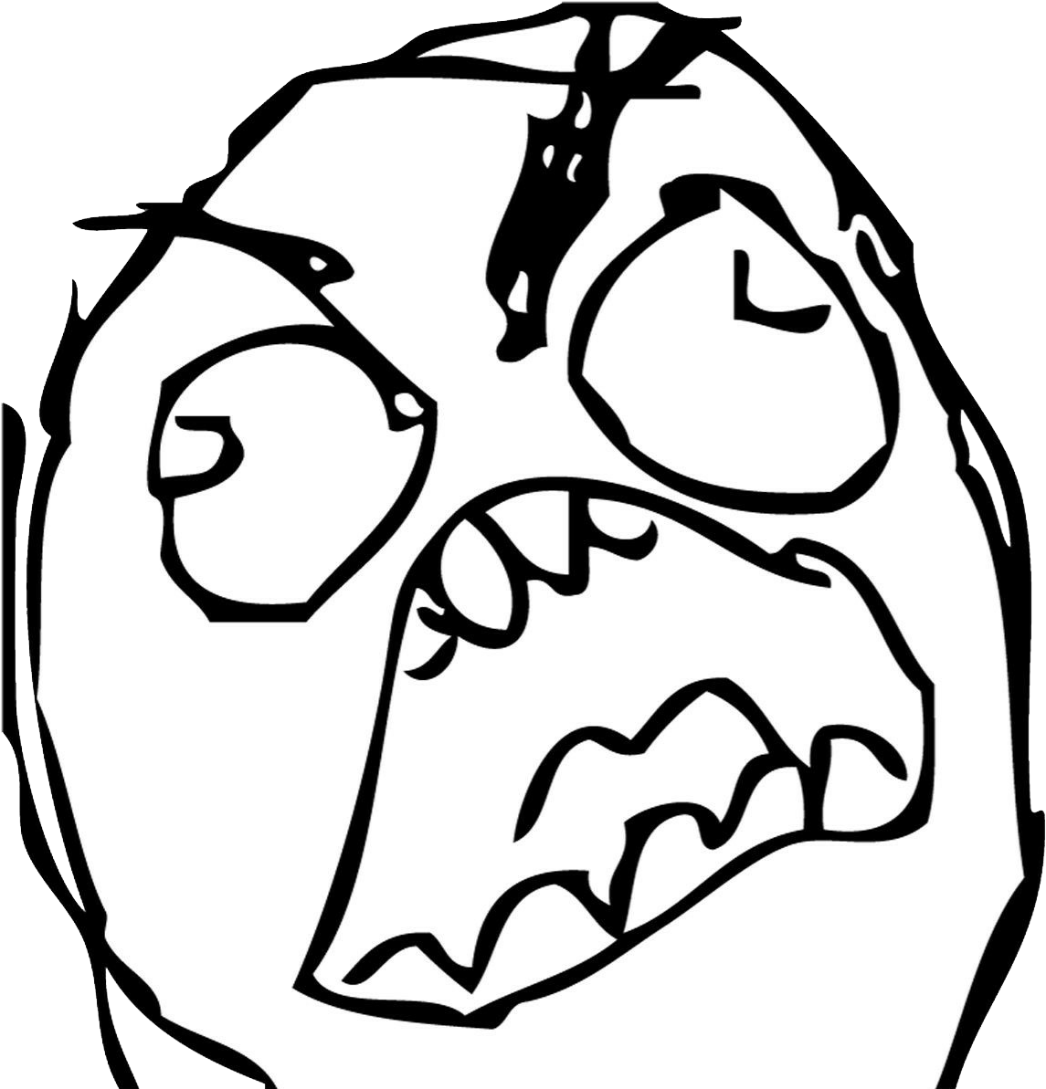 Rage Comic Yelling Face Meme.png PNG Image