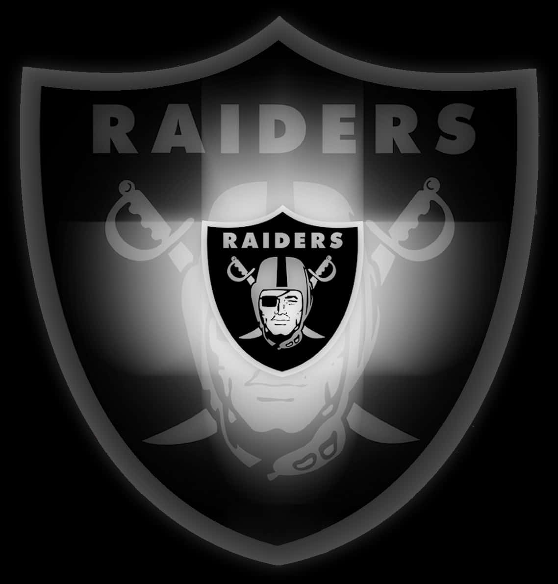 Raiders Team Logo Blackand White PNG Image