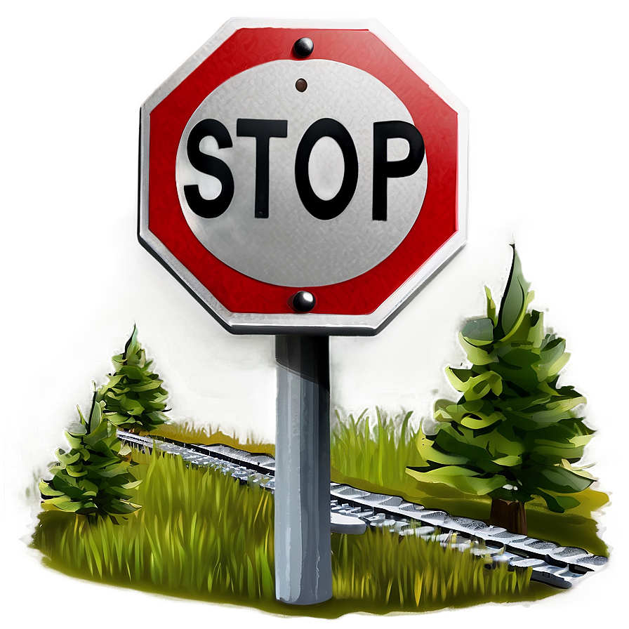 Railroad Stop Sign Png Whg94 PNG Image