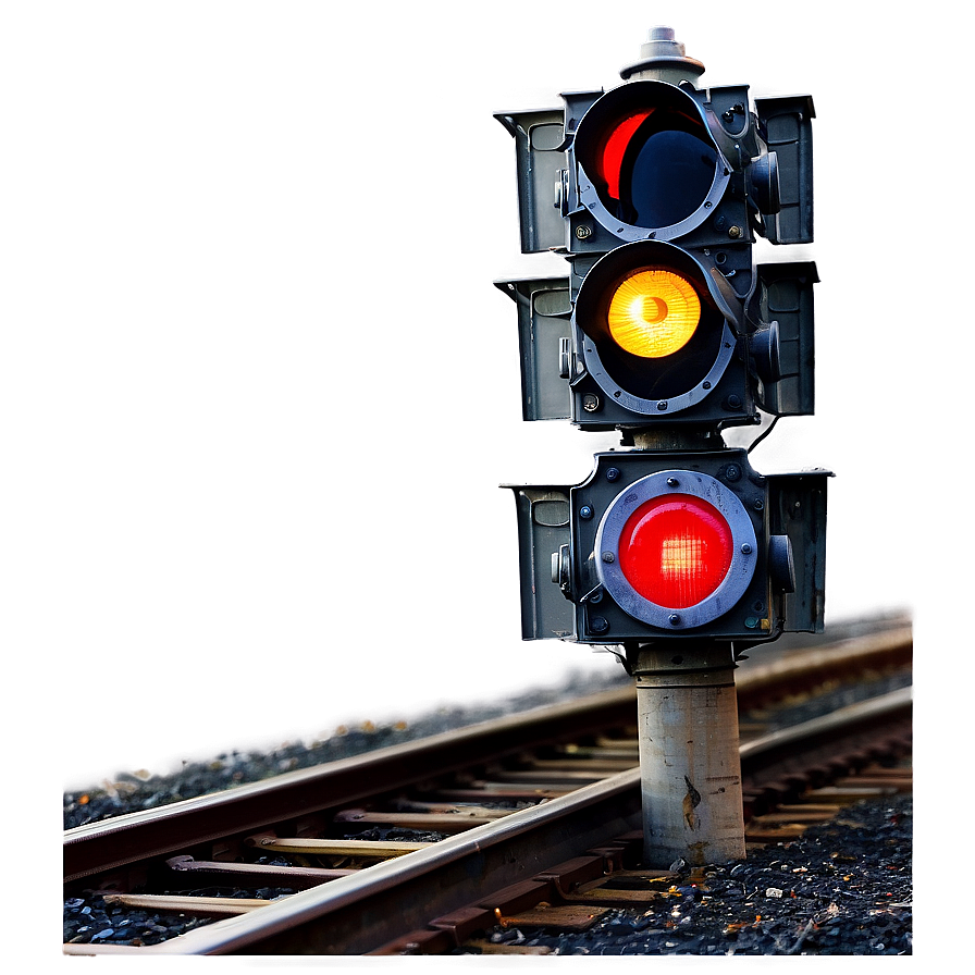 Railroad Tracks And Signal Lights Png Jci PNG Image