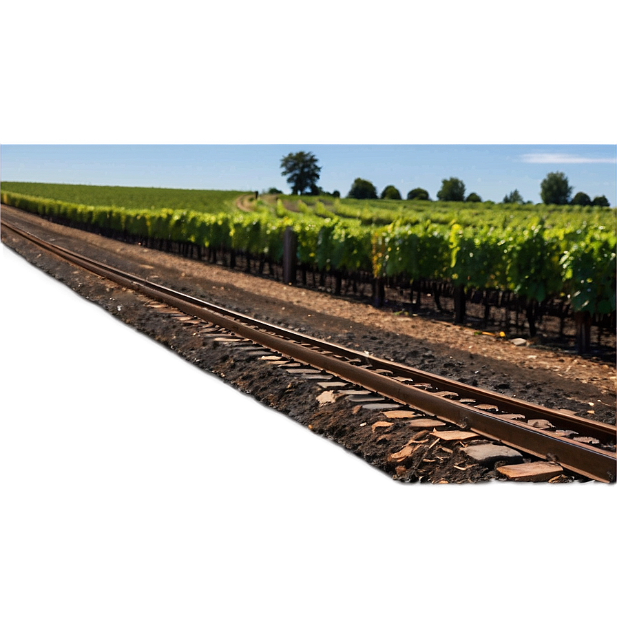 Railroad Tracks Through Vineyard Png Pxu PNG Image