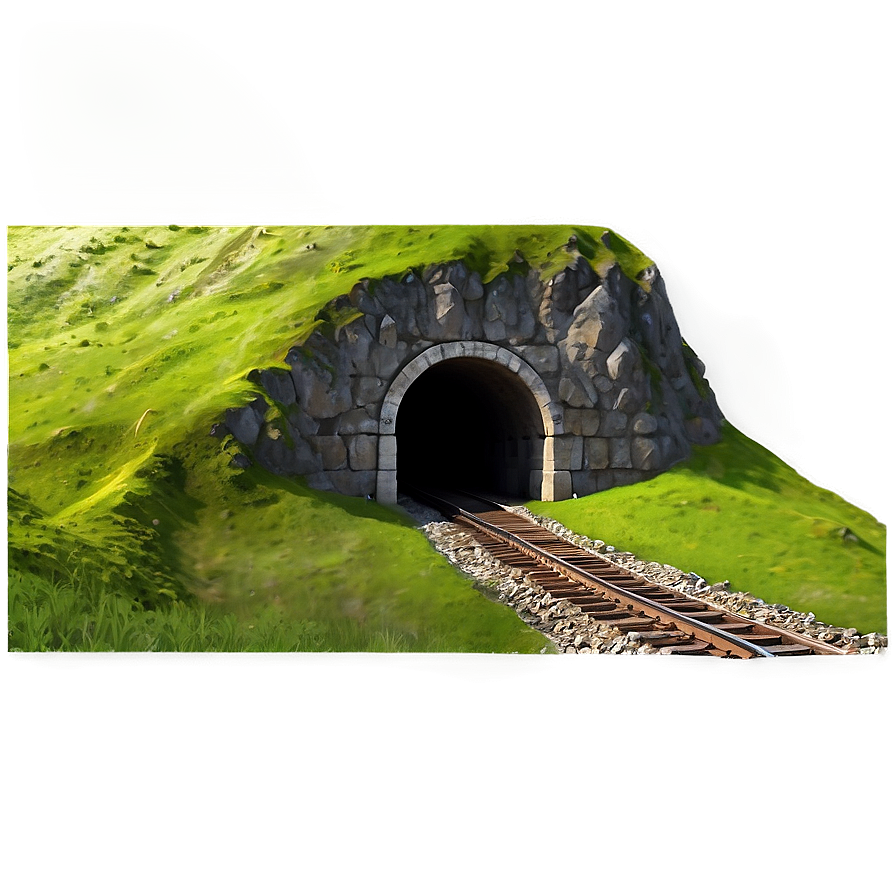 Railroad Tunnel Through Mountain Png Mfk63 PNG Image