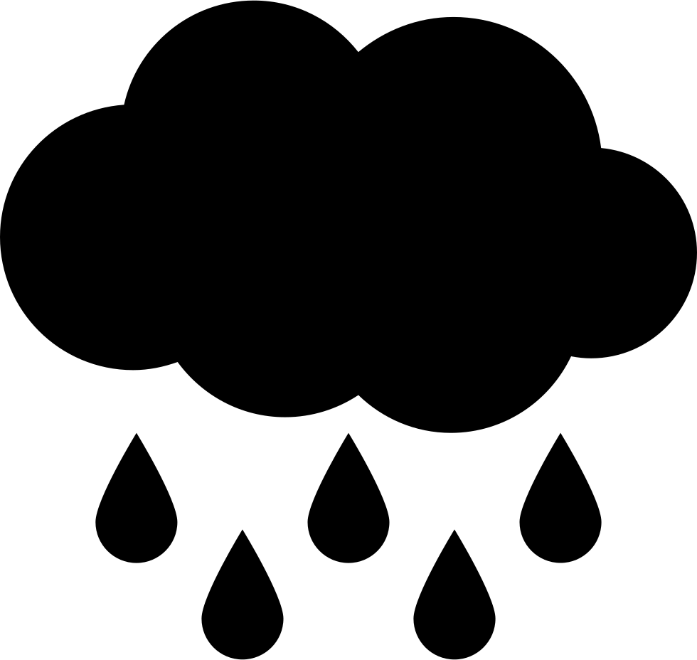 Rain Cloud Icon Silhouette PNG Image