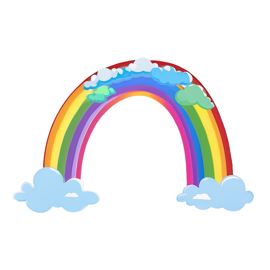 Rainbow Arc With Clouds Png Mqn PNG Image