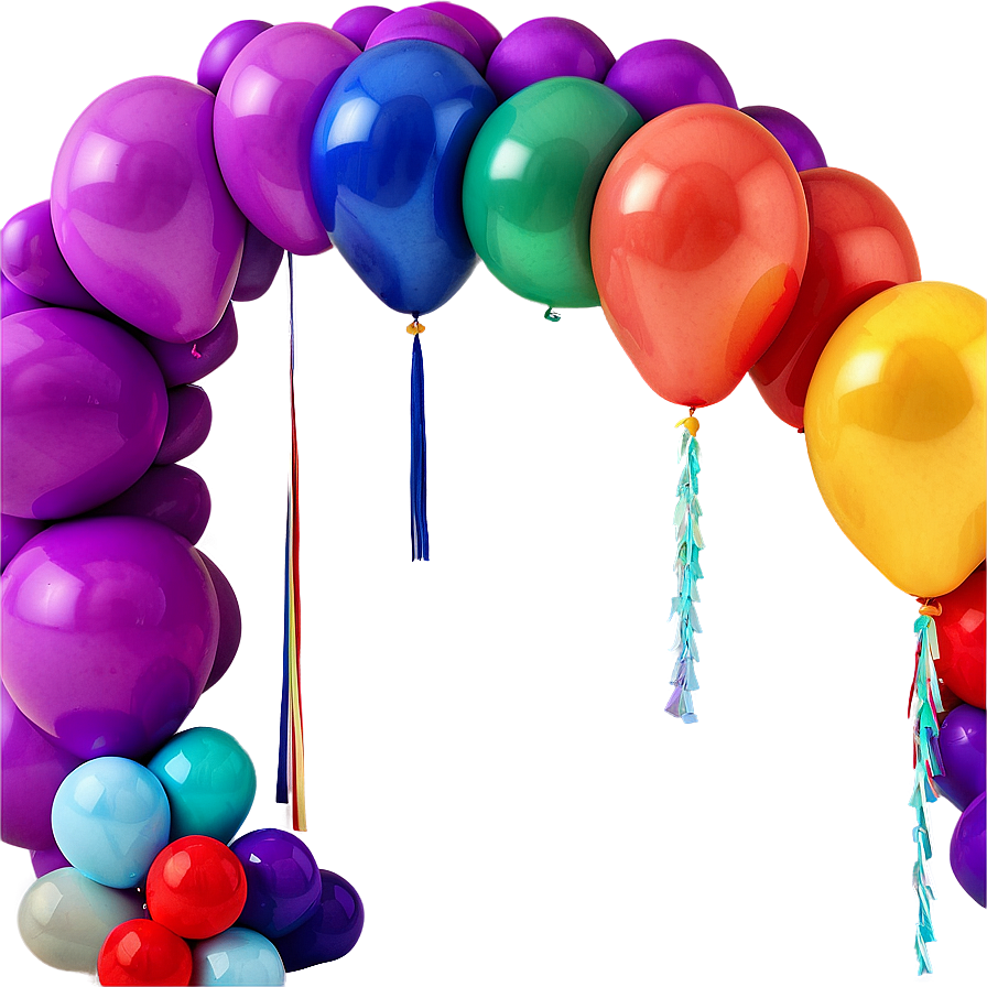 Rainbow Balloon Garland Setup Png Xec PNG Image