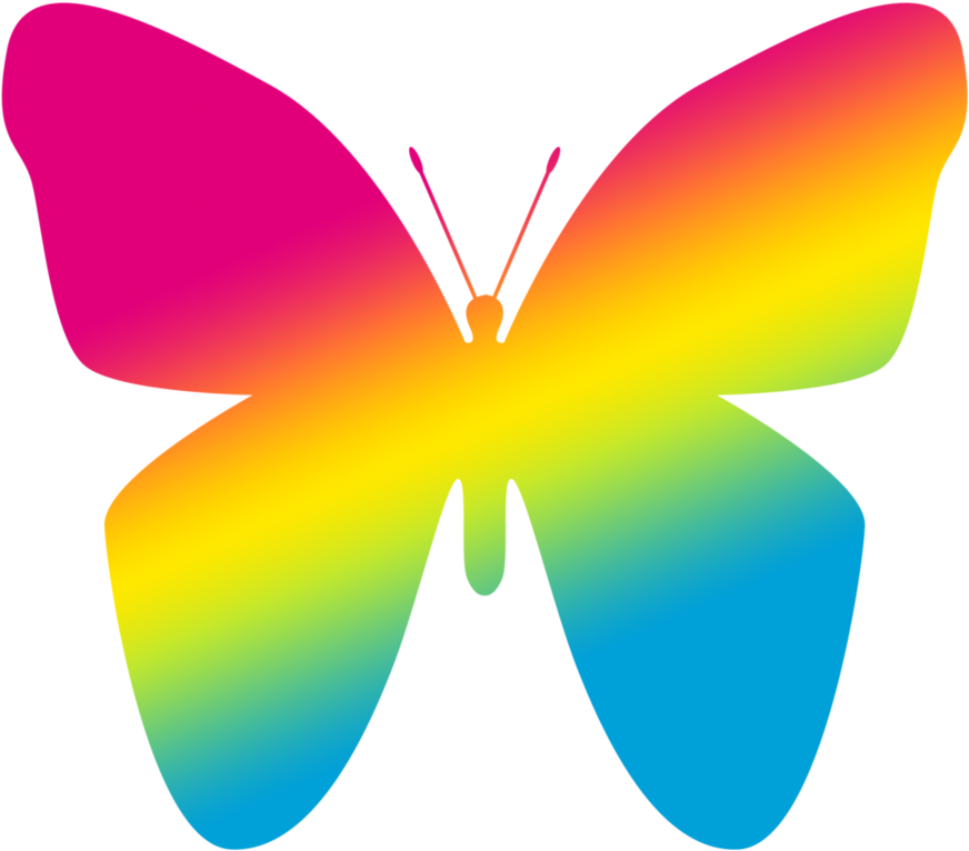 Rainbow Butterfly Graphic PNG Image