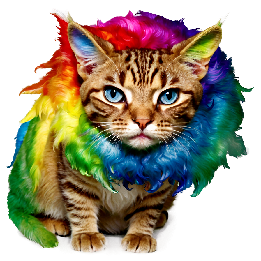 Rainbow Cat Fantasy Png C PNG Image