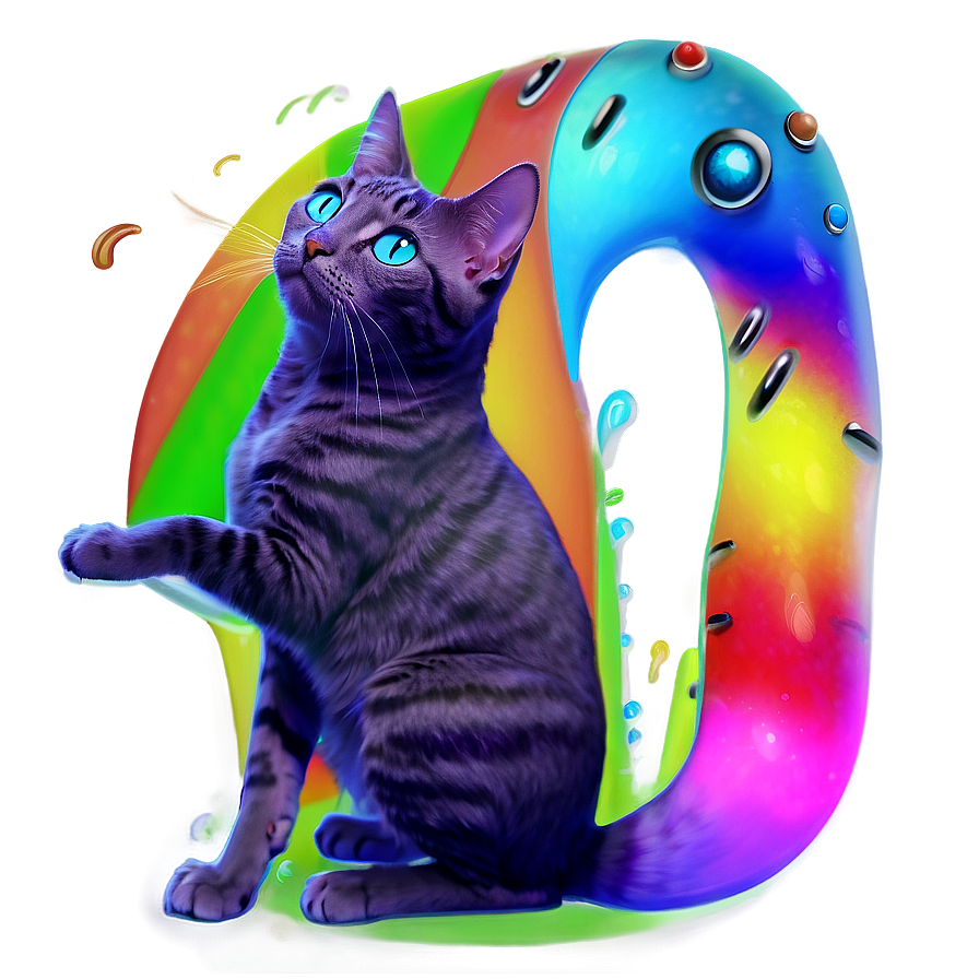 Rainbow Cat Fantasy Png D PNG Image