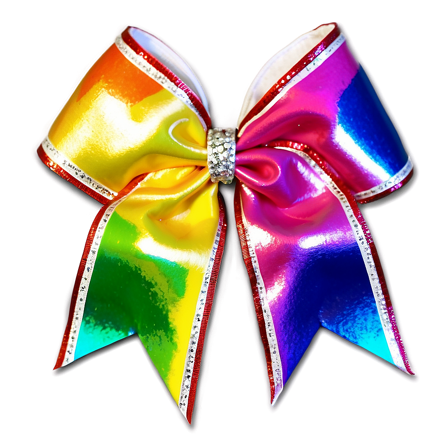 Rainbow Cheer Bow Png Wfu18 PNG Image