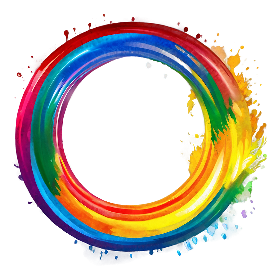 Rainbow Circle Digital Painting Png 06262024 PNG Image