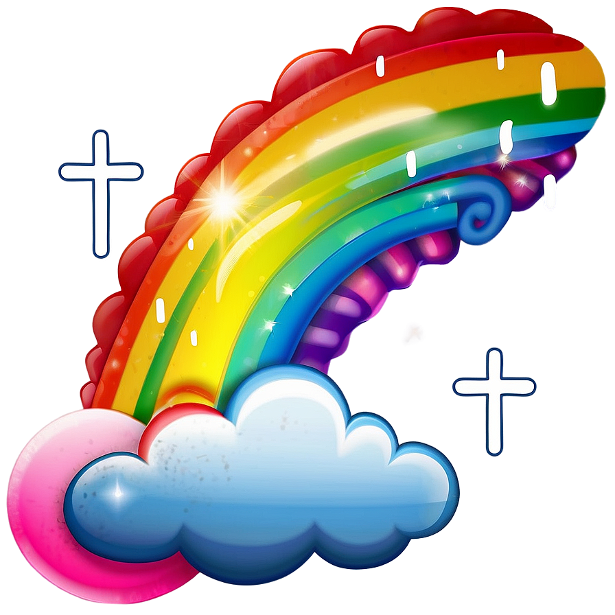 Rainbow Cloud Emoji Png Bdc21 PNG Image