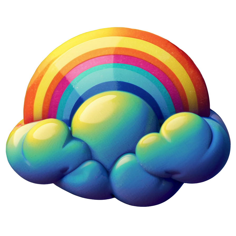 Rainbow Cloud Emoji Png Yih45 PNG Image