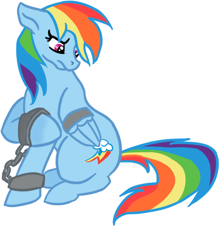 Rainbow Dash Shackled Cartoon PNG Image