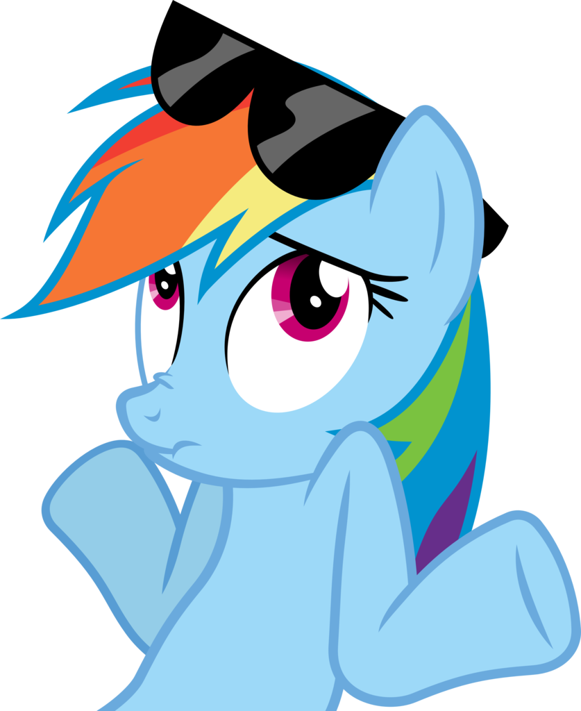 Rainbow Dash Shrug Expression PNG Image