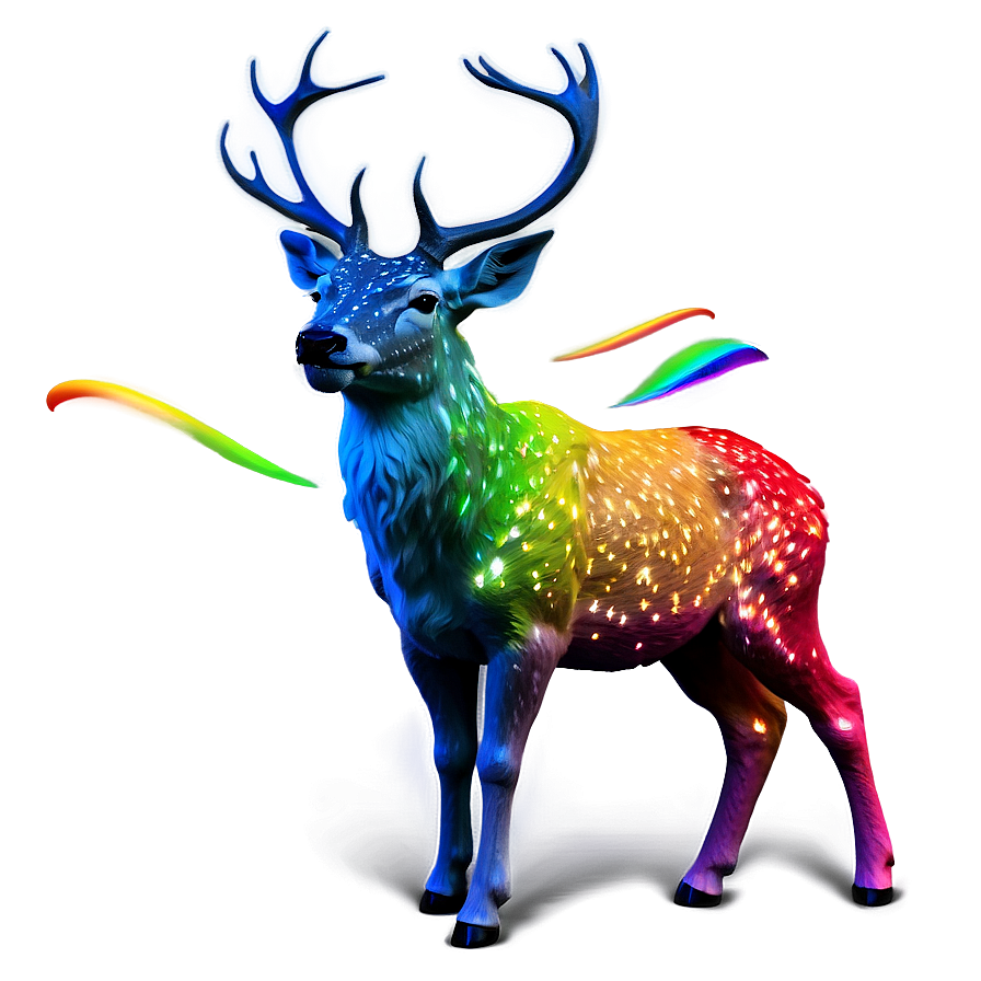 Rainbow Deer Fantasy Png 65 PNG Image