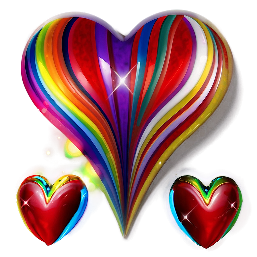 Rainbow Heart Background Png 14 PNG Image