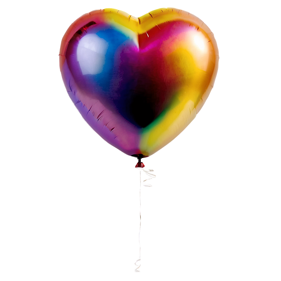 Rainbow Heart Balloon Png 06252024 PNG Image