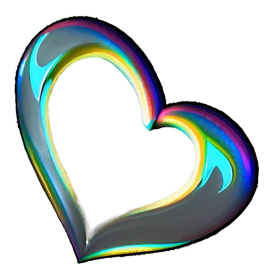 Rainbow Heart Outline Png Opi84 PNG Image