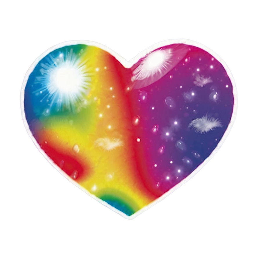 Rainbow Heart Sticker Png Ptk87 PNG Image