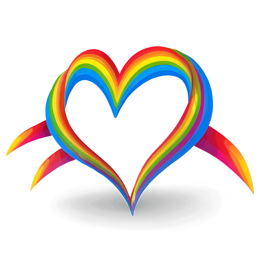 Rainbow Heart Vector Png 06132024 PNG Image