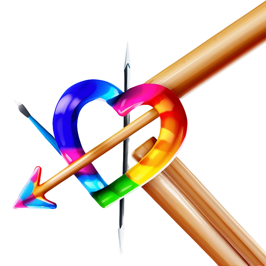 Rainbow Heart With Arrow Png Pff89 PNG Image