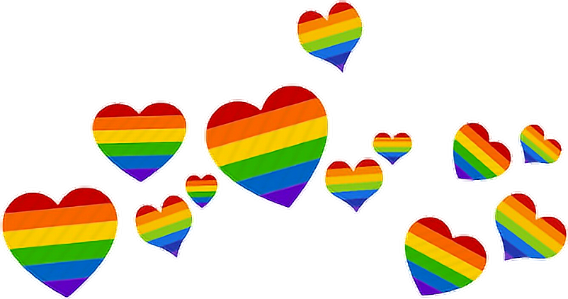 Rainbow Hearts Pattern PNG Image