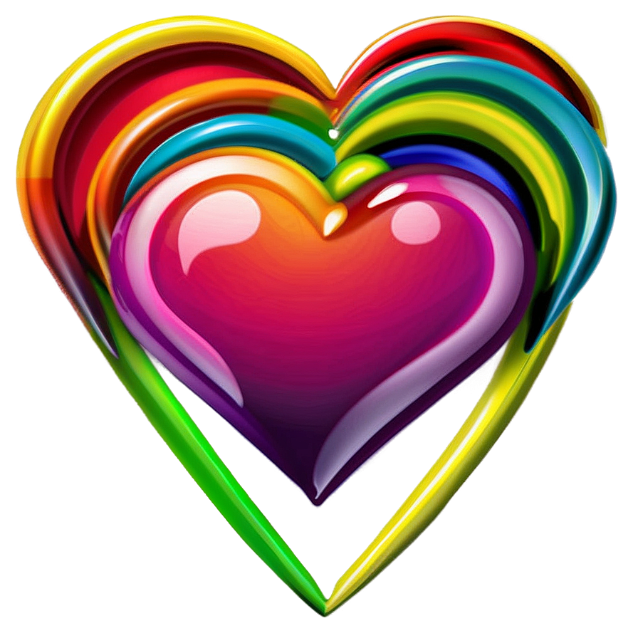 Rainbow Hearts Png Plv PNG Image