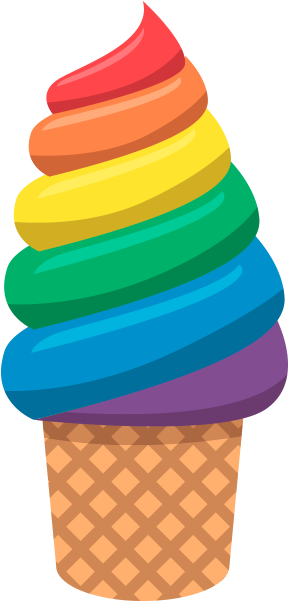 Rainbow Ice Cream Cone PNG Image