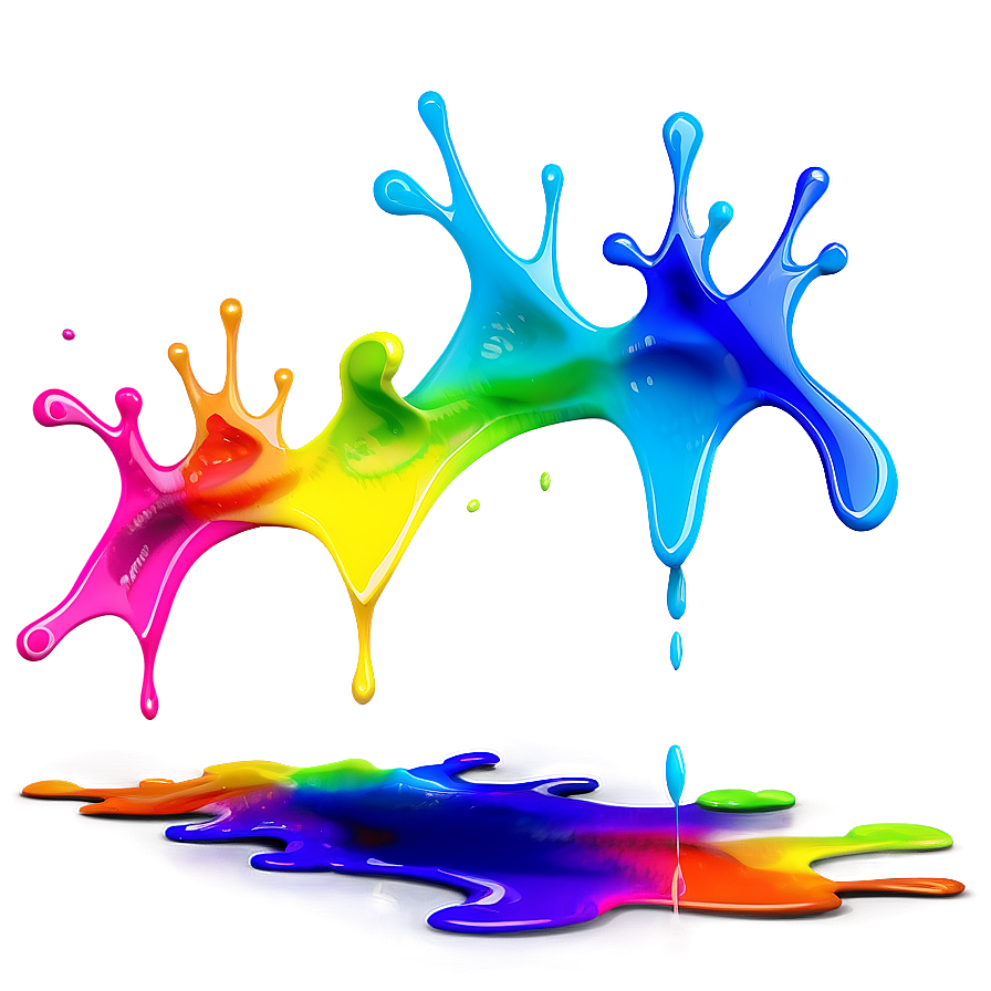 Rainbow Paint Splash Png Ffd PNG Image