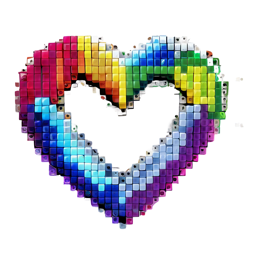 Rainbow Pixel Heart Png 05252024 PNG Image