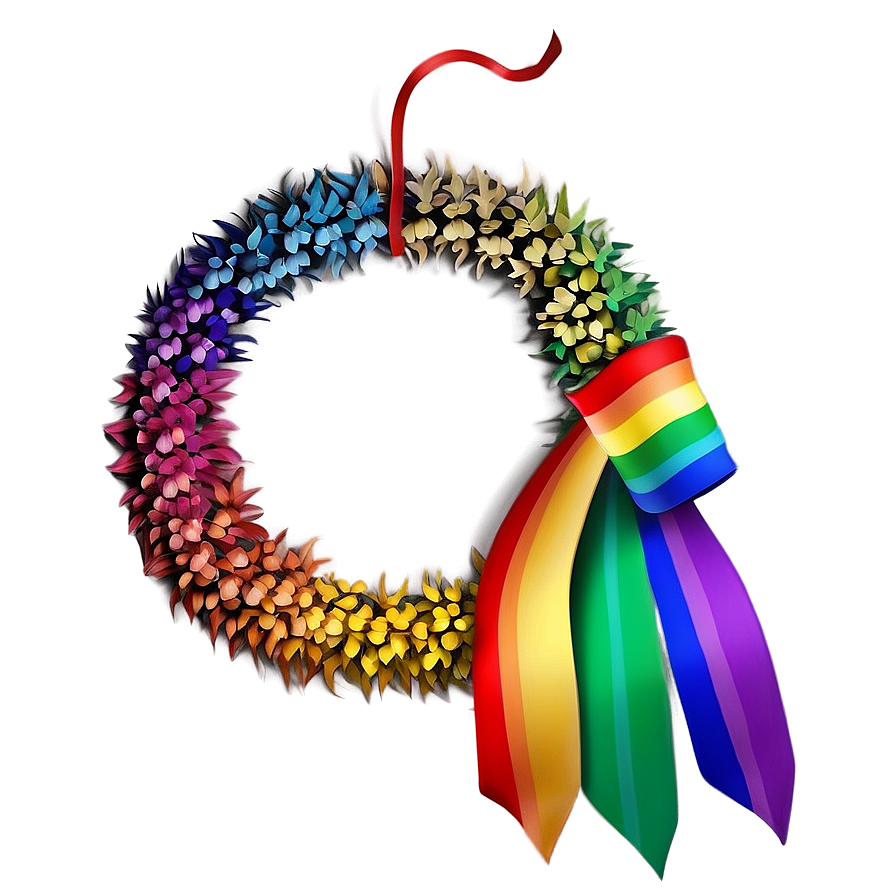 Rainbow Pride Wreath Png Qbx PNG Image