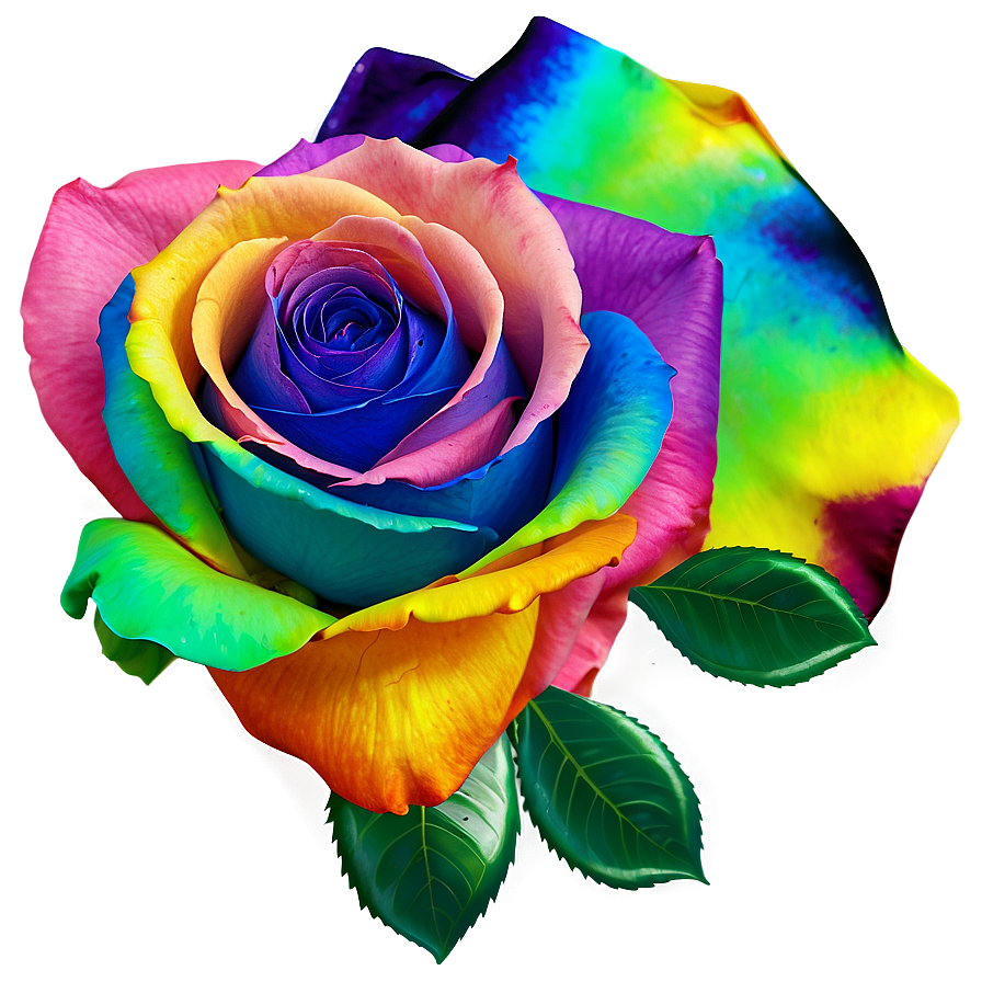 Rainbow Rose Petals Png Iey PNG Image