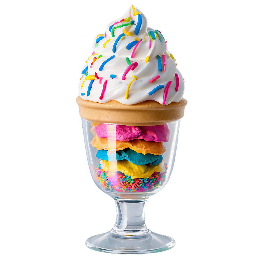 Rainbow Sprinkles Ice Cream Sundae Png Tvs18 PNG Image