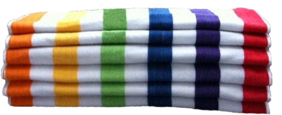 Rainbow Striped Towels Stacked PNG Image