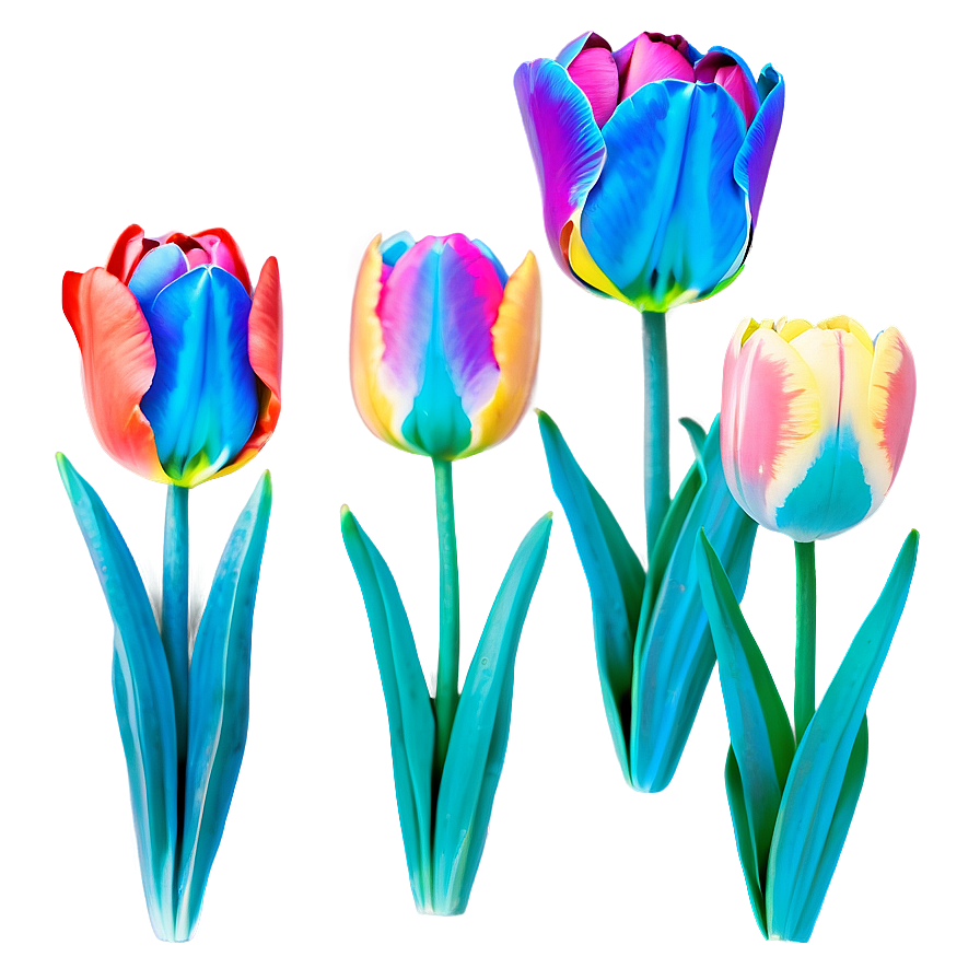 Rainbow Tulips Png 4 PNG Image