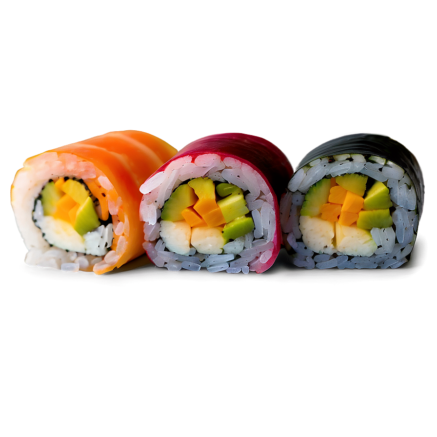 Rainbow Vegetarian Sushi Roll Png 06282024 PNG Image