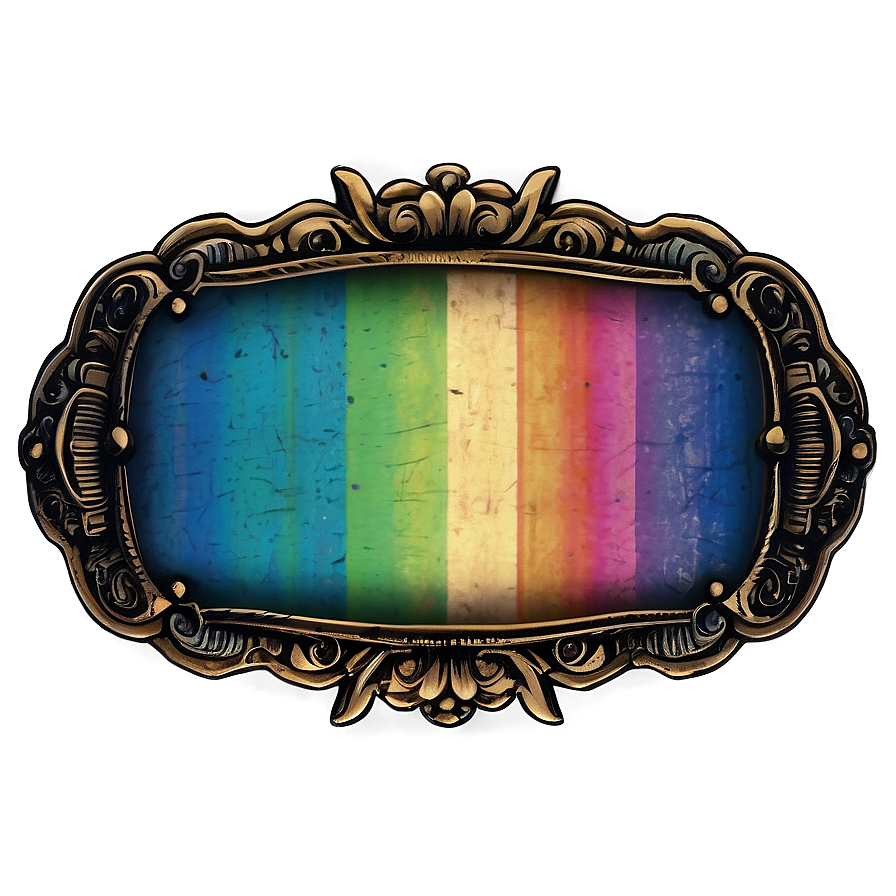 Rainbow Vintage Label Png 48 PNG Image