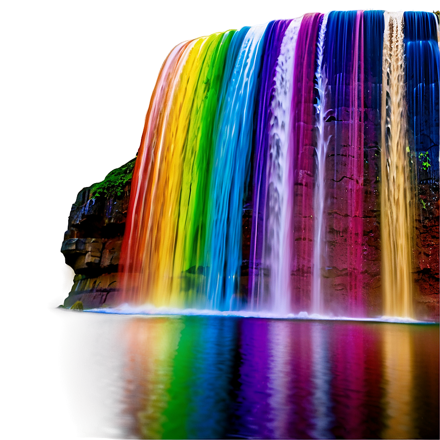 Rainbow Waterfall Cascade Png Alj89 PNG Image