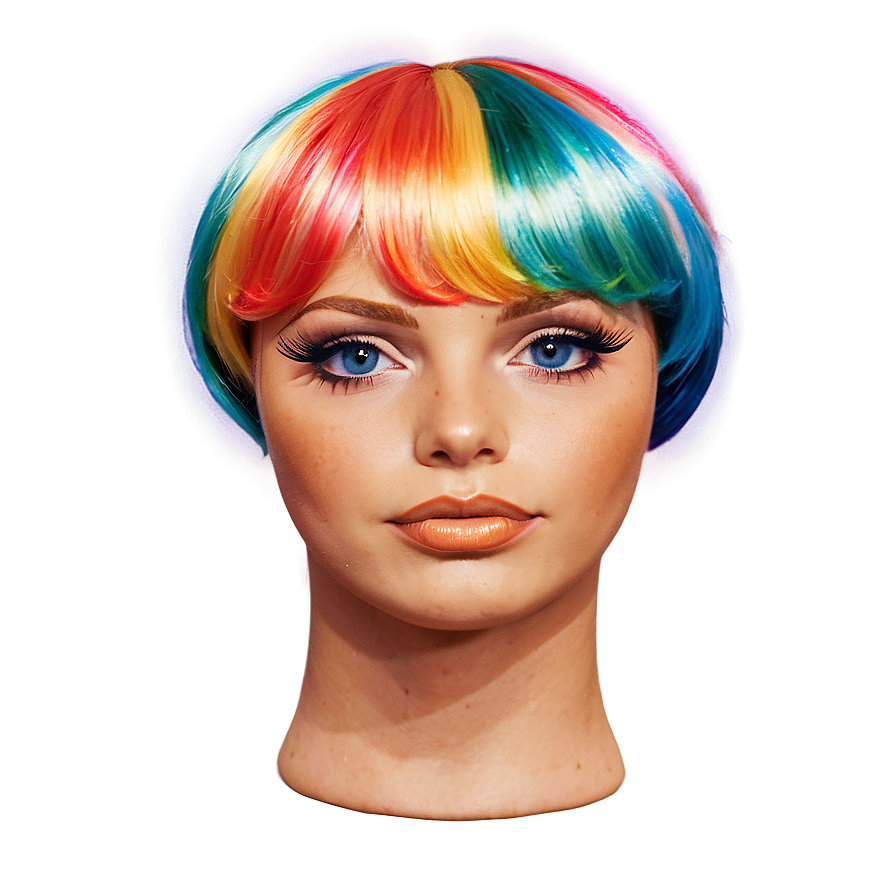 Rainbow Wig Png Nts PNG Image